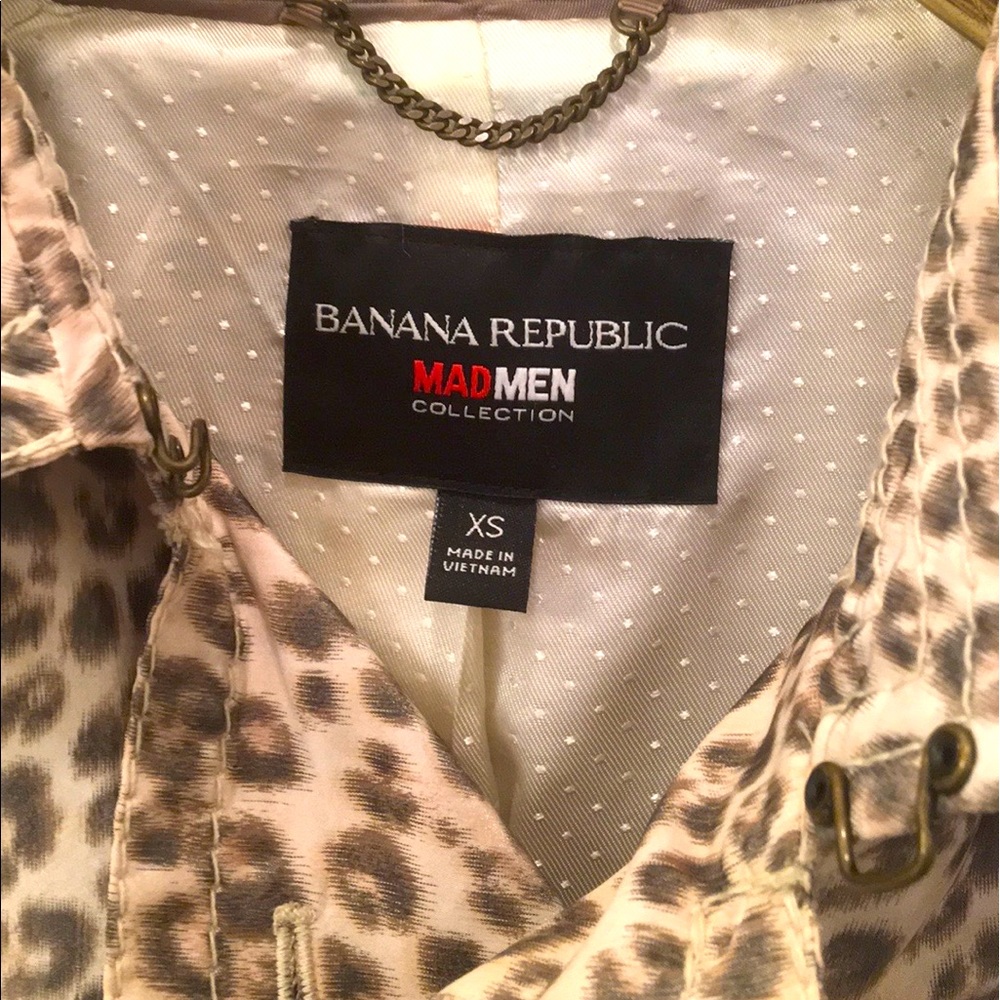 Banana Republic Mad Men Leopard Trench Coat